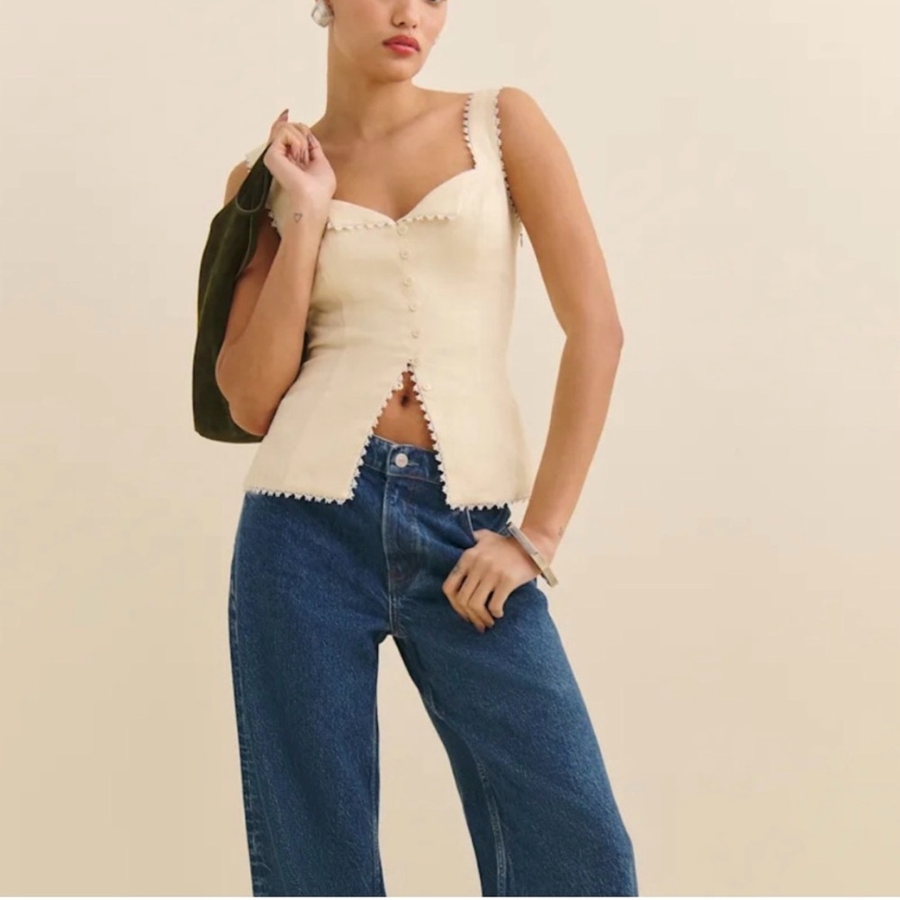 Reformation Viola linen top